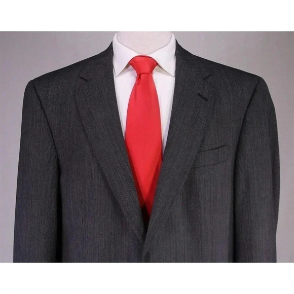 Hart Schaffner Marx Travelor Gray/Black Striped 2-Btn Luxury Wool Suit 42L - Picture 3 of 10